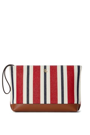 Top Zip Pch-Pouch-Large-Yrn Dye Cvs/Ntrl Sm LAUREN RALPH LAUREN | Pochette Bag | 432P10518002